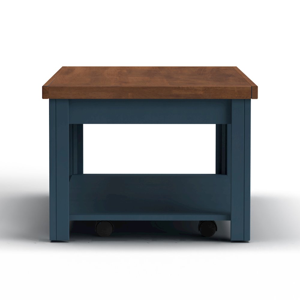 Nantucket 48 inch Coffee Table, Blue Denim and Whiskey Finish. Picture 6