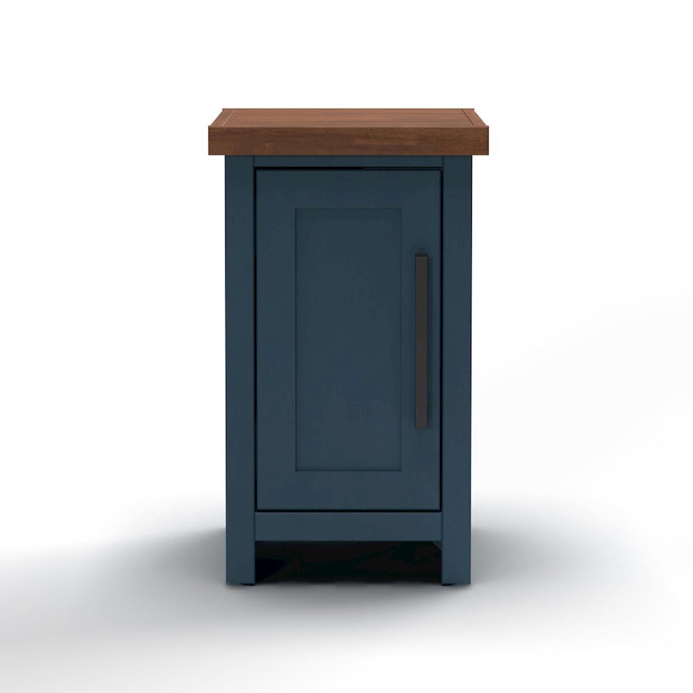 Nantucket 14 inch Chairside Table, Blue Denim and Whiskey Finish. Picture 5