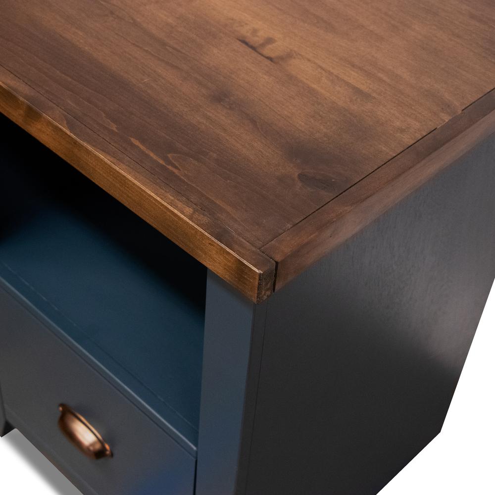 Blue and Brown Finish Solid Wood File Cabinet. Picture 3