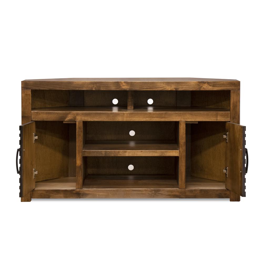 Golden Oak Finish Solid Wood TV Stand, Fits TVs up to 65 in.. Picture 5