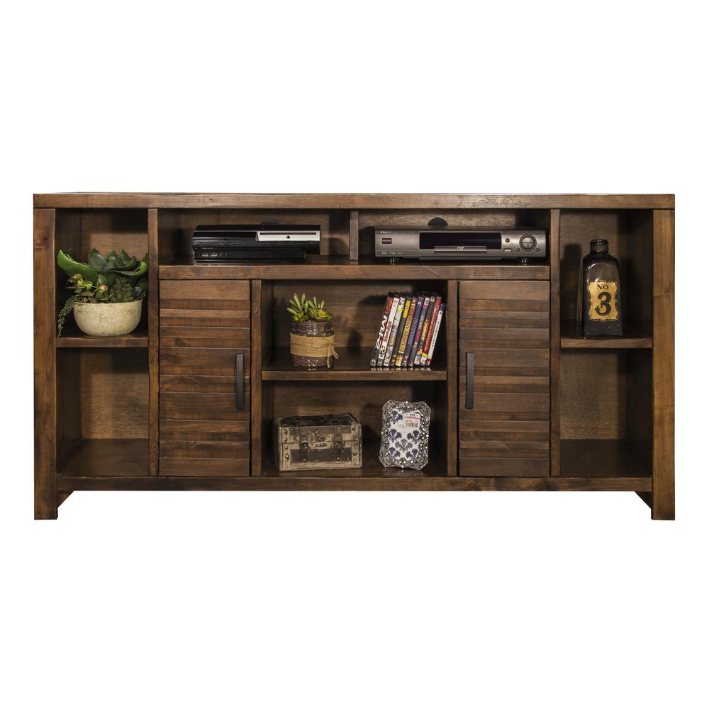 64 inch TV Stand Console for TVs up to 70 inches, Whiskey Finish. Picture 1