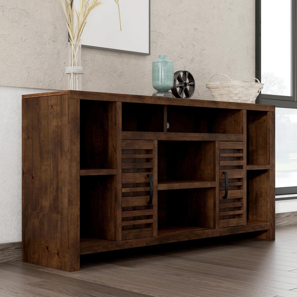 64 inch TV Stand Console for TVs up to 70 inches, Whiskey Finish. Picture 2