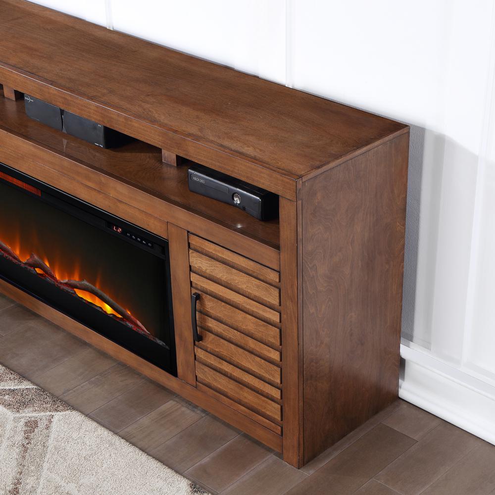 78 inch Electric Fireplace TV Stand for TVs up to 95 inches, Whiskey Finish. Picture 3