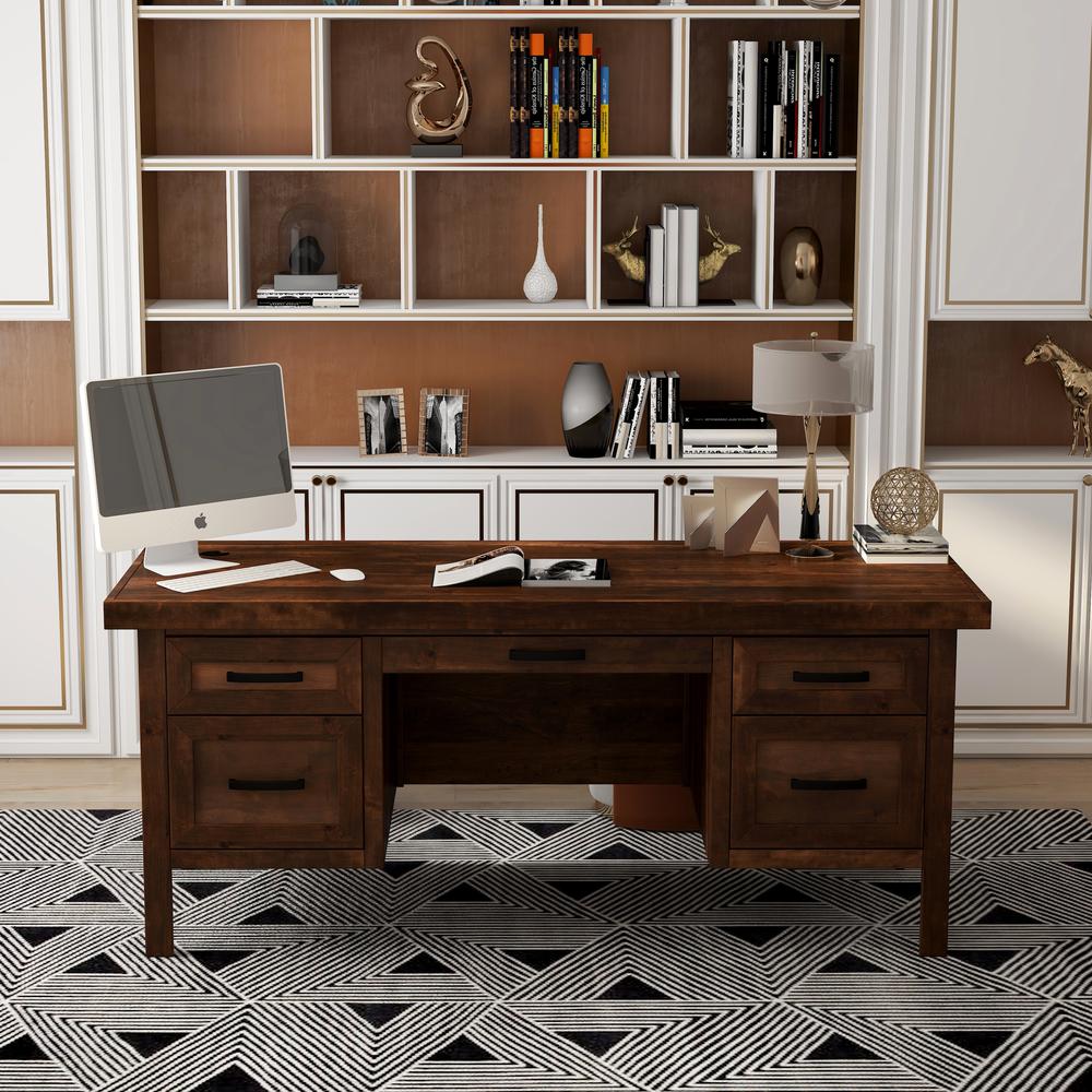 71 inch Executive Desk, Whiskey Finish. Picture 3
