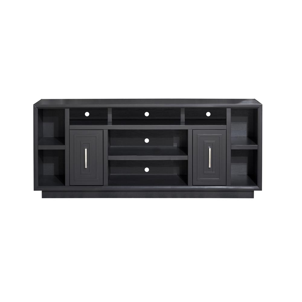 Black Finish Solid Wood TV stand That Holds TVs Up to 100 in.. Picture 1