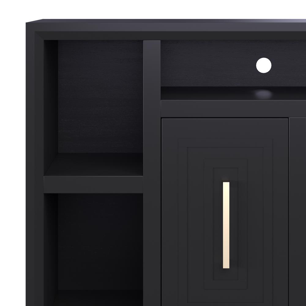 Black Finish Solid Wood TV stand That Holds TVs Up to 100 in.. Picture 3