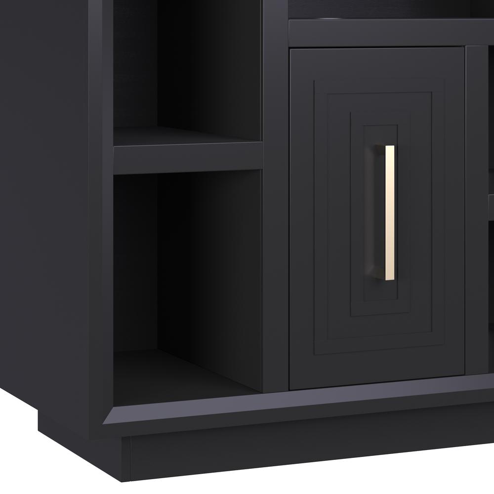 Black Finish Solid Wood TV stand That Holds TVs Up to 100 in.. Picture 4