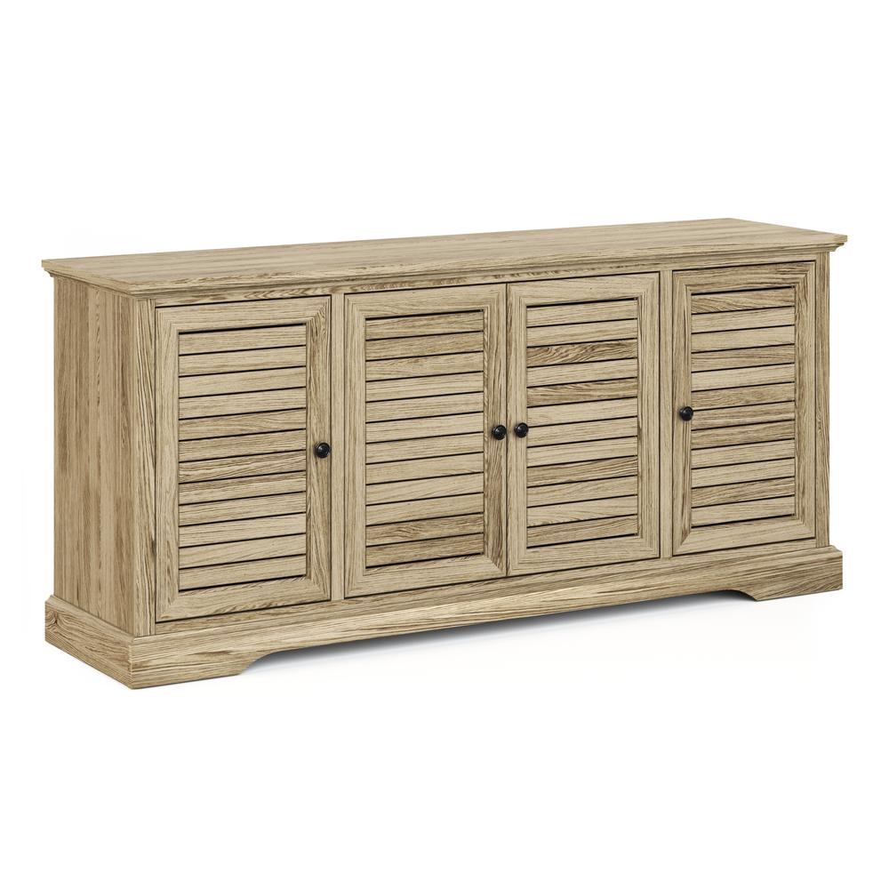 Alabaster Finish Solid Wood TV Stand That Holds TVs Up to 75 in.. Picture 1