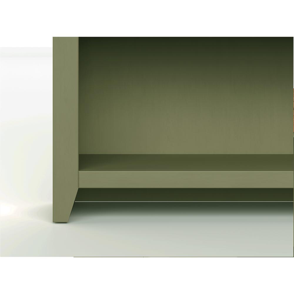 5-Shelf Sage Green and Fruitwood Finish Solid Wood Bookshelf. Picture 4