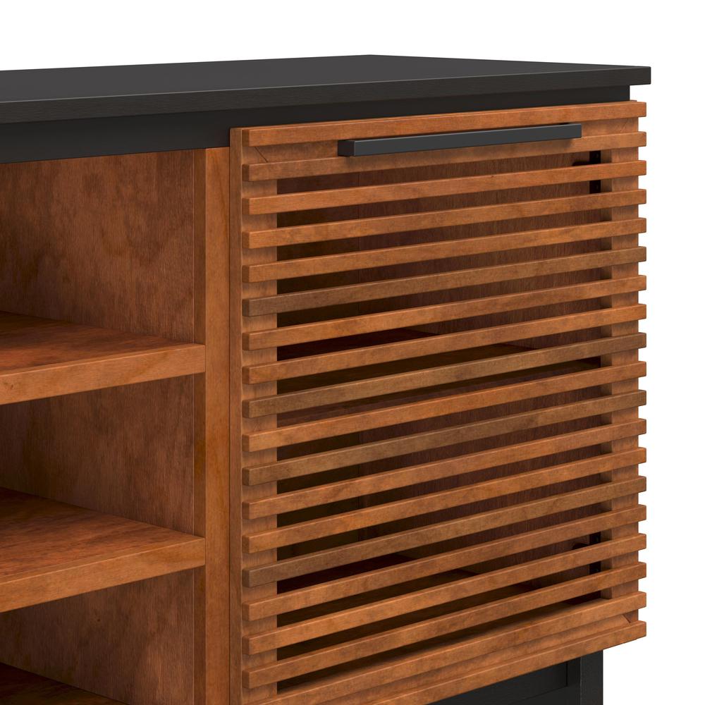 Bourbon Brown and Black Finish TV stand that holds TVs up to 95 in.. Picture 3