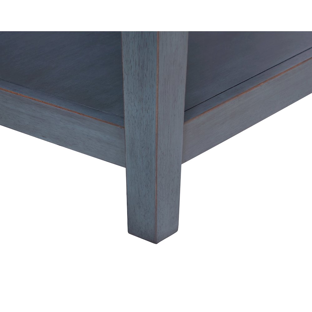 Americana 24 inch End Table, No Assembly Required, Corduroy Blue Finish. Picture 6