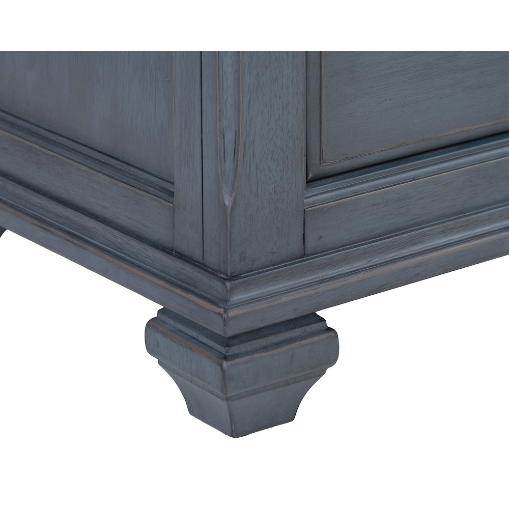 Americana 14 inch Chairside Table, No Assembly Required, Corduroy Blue Finish. Picture 6