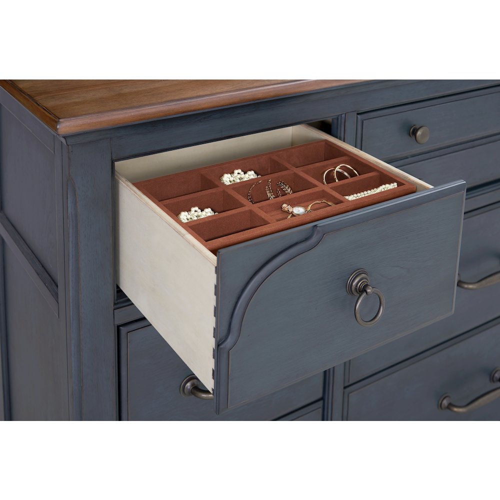 Bridgevine Home Americana Dresser, No Assembly Required, Corduroy Blue Finish. Picture 5