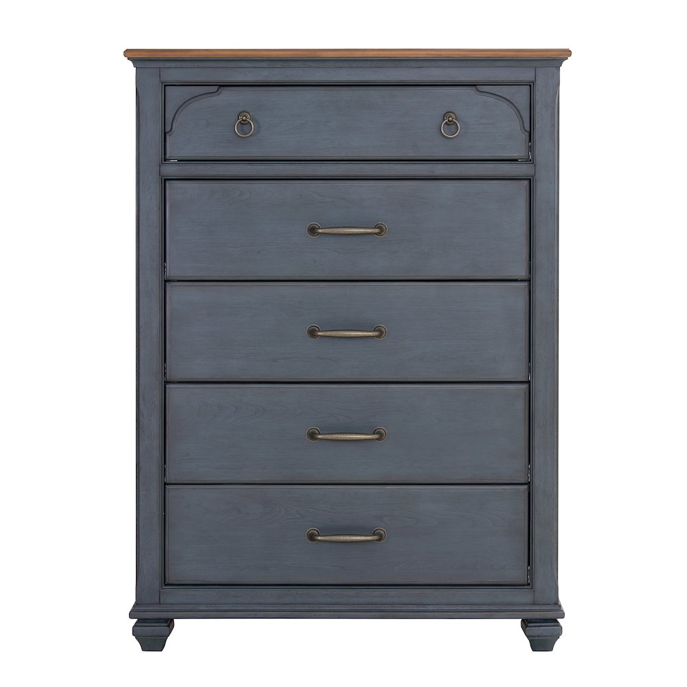 Americana Chest, No Assembly Required, Corduroy Blue Finish. Picture 1