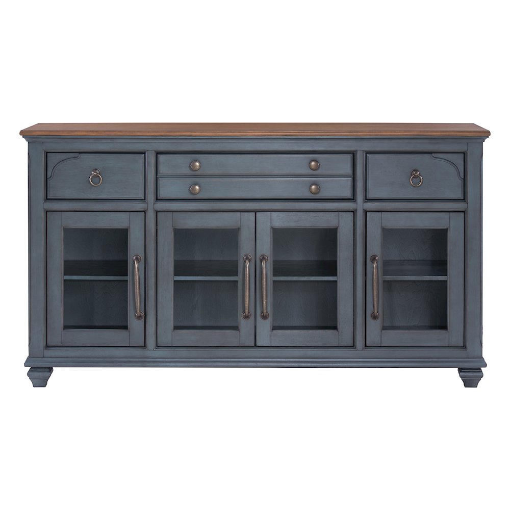 Americana Server, No Assembly Required, Corduroy Blue Finish. Picture 2