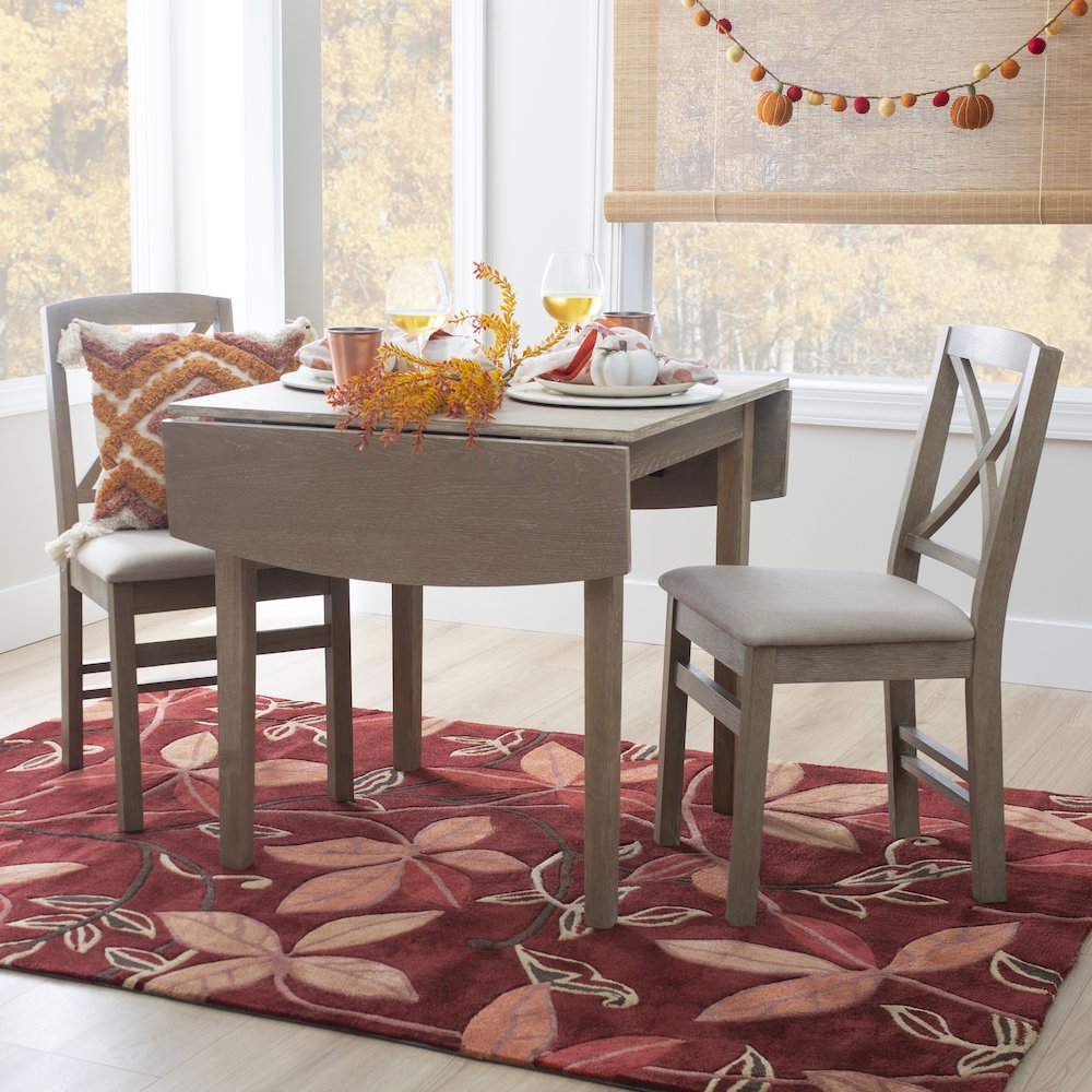 Torino 3Pc Drop Leaf Dining Set Gray. Picture 5