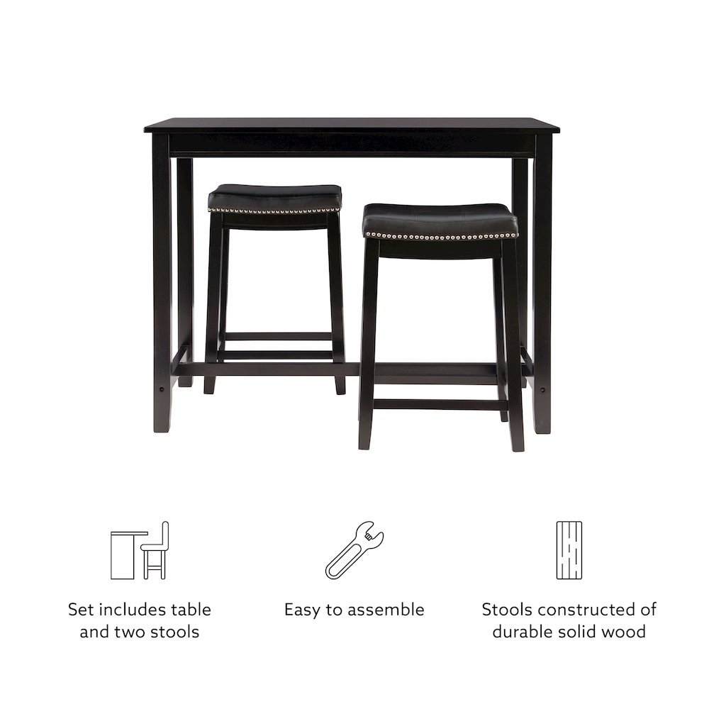 Claridge 3Pc Counter Set Black. Picture 10