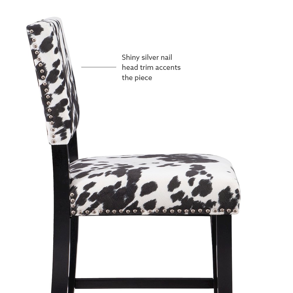 Corey Black Cow Print Counter Stool. Picture 11