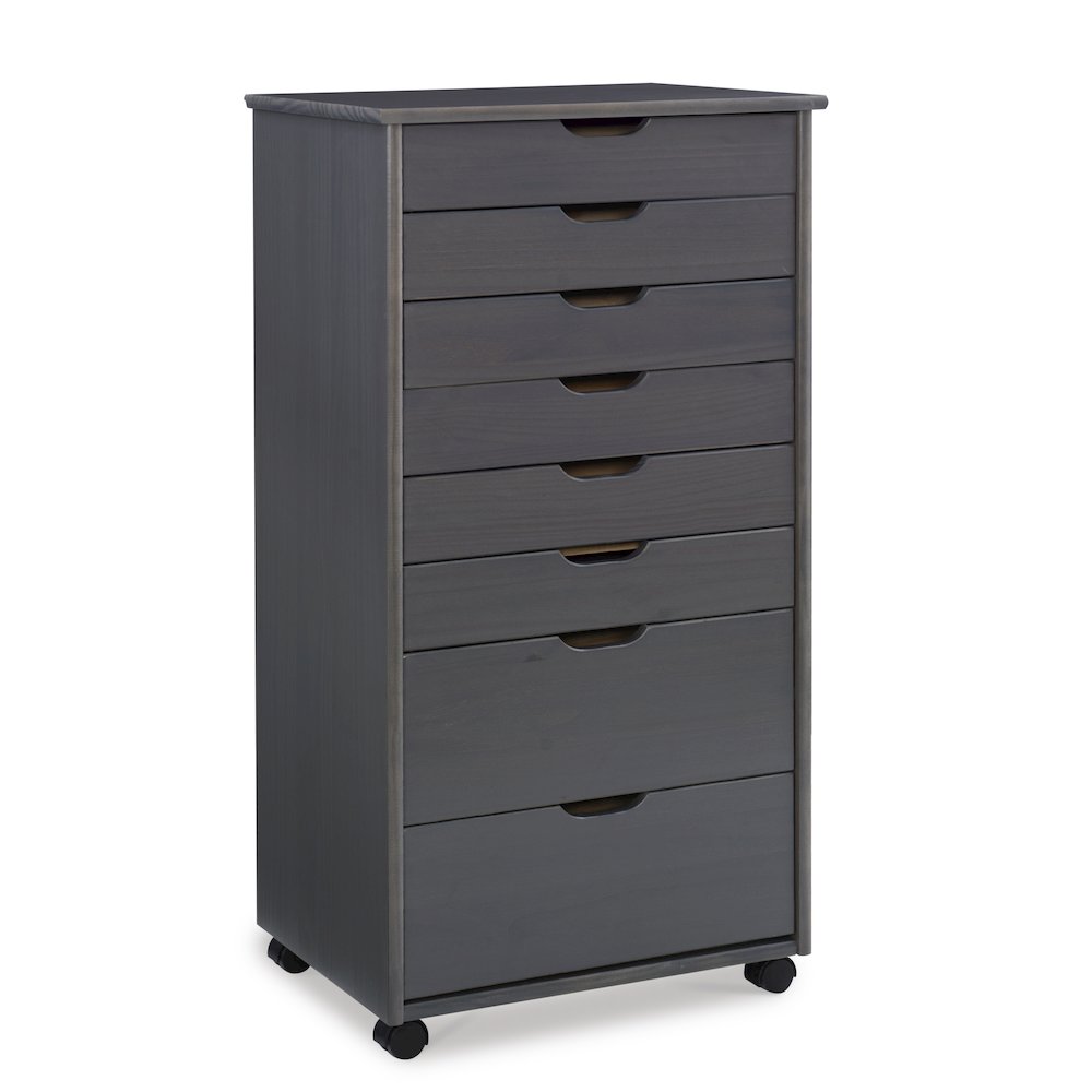 Cary Eight Drawer Rolling Storage Cart, Grey. Picture 10