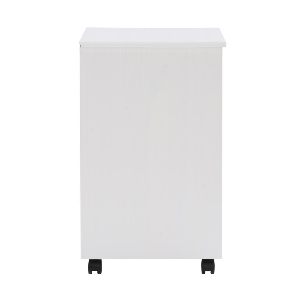 Cary Six Drawer Rolling Storage Cart, White Wash. Picture 7