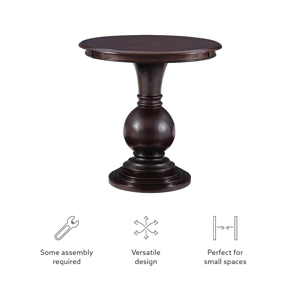 Espresso Round Accent Table. Picture 11