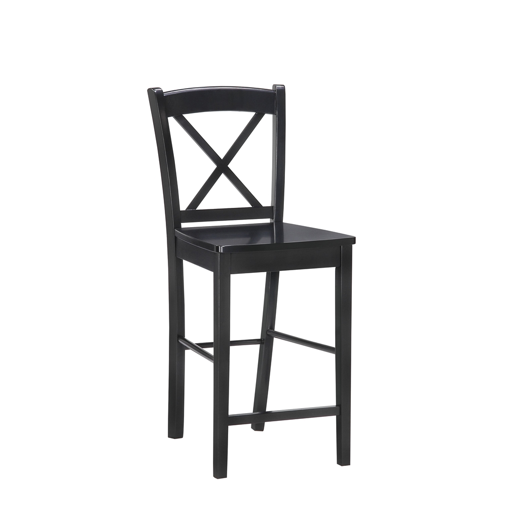 Black X Back Bar Stool. Picture 1