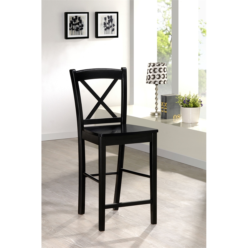 Black X Back Bar Stool. Picture 2