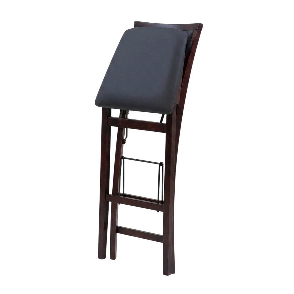 Merlot Bar Stool with Foldable Backrest and Cushioned Seat for Kitchen. Picture 4