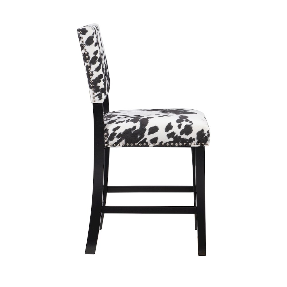 Corey Black Cow Print Counter Stool. Picture 6