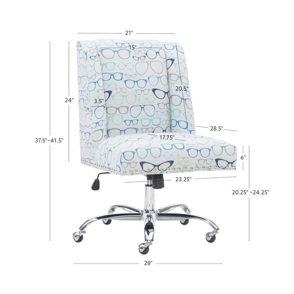 Draper Office Chair, Glasses Print. Picture 18