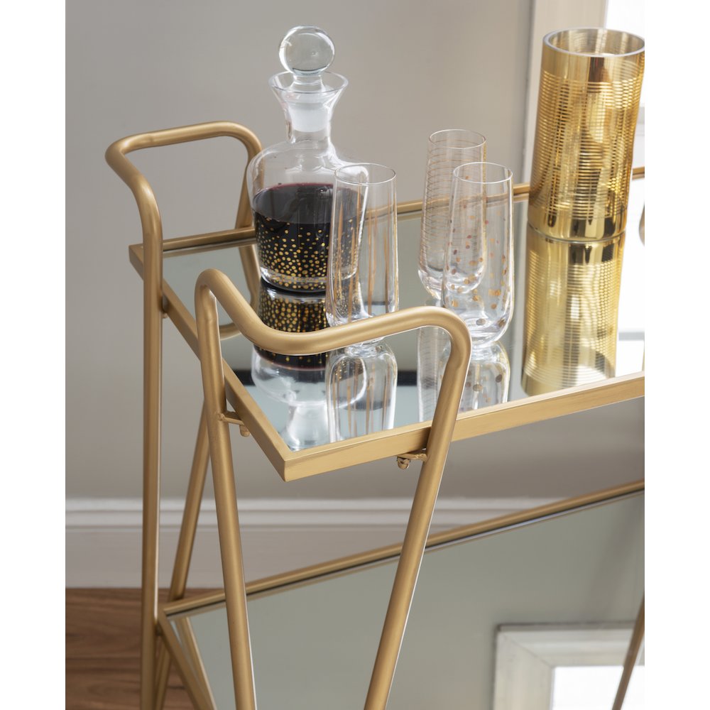 Gold Mid-Century Bar Cart. Picture 3
