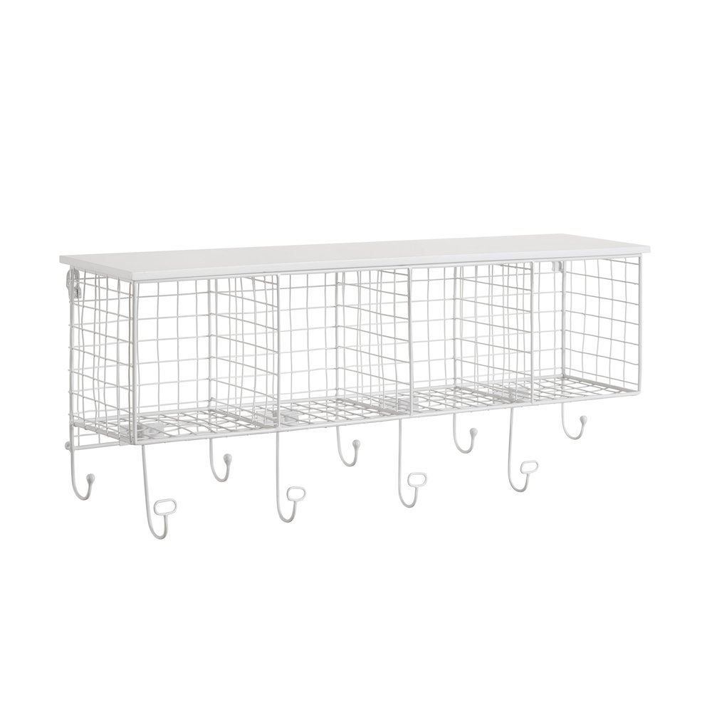 Four Cubby Wall Shelf White. Picture 5