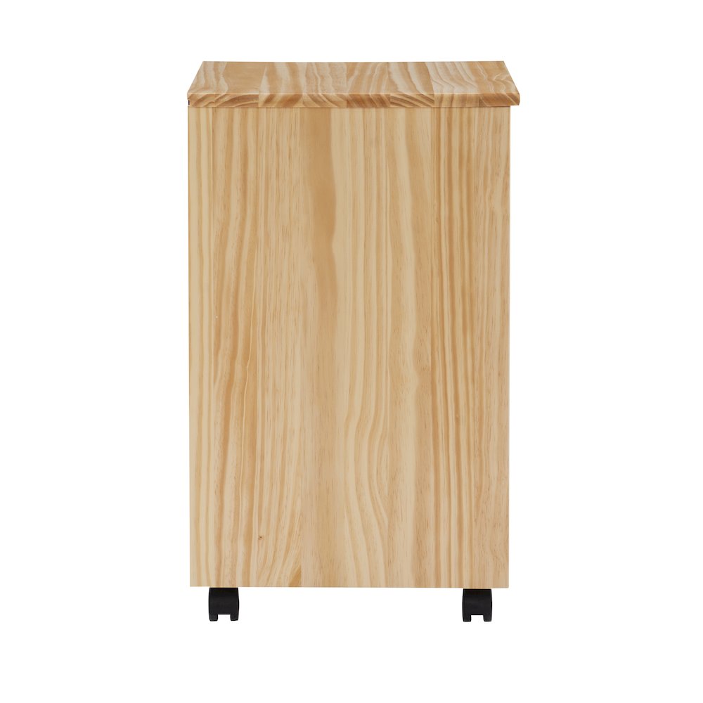 Cary Six Drawer Rolling Storage Cart, Natural. Picture 7