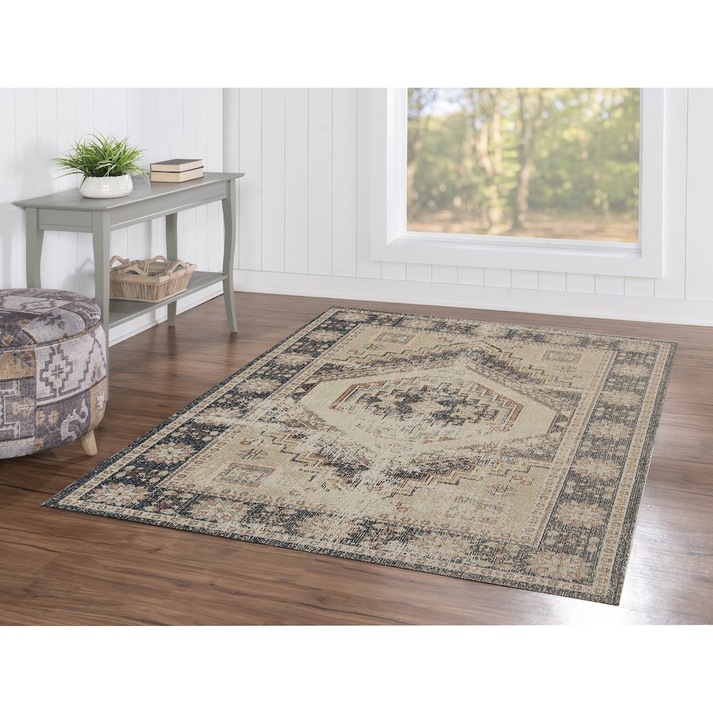 Great Zero Stiles Ivory & Navy 5x7.6, Rug. Picture 1