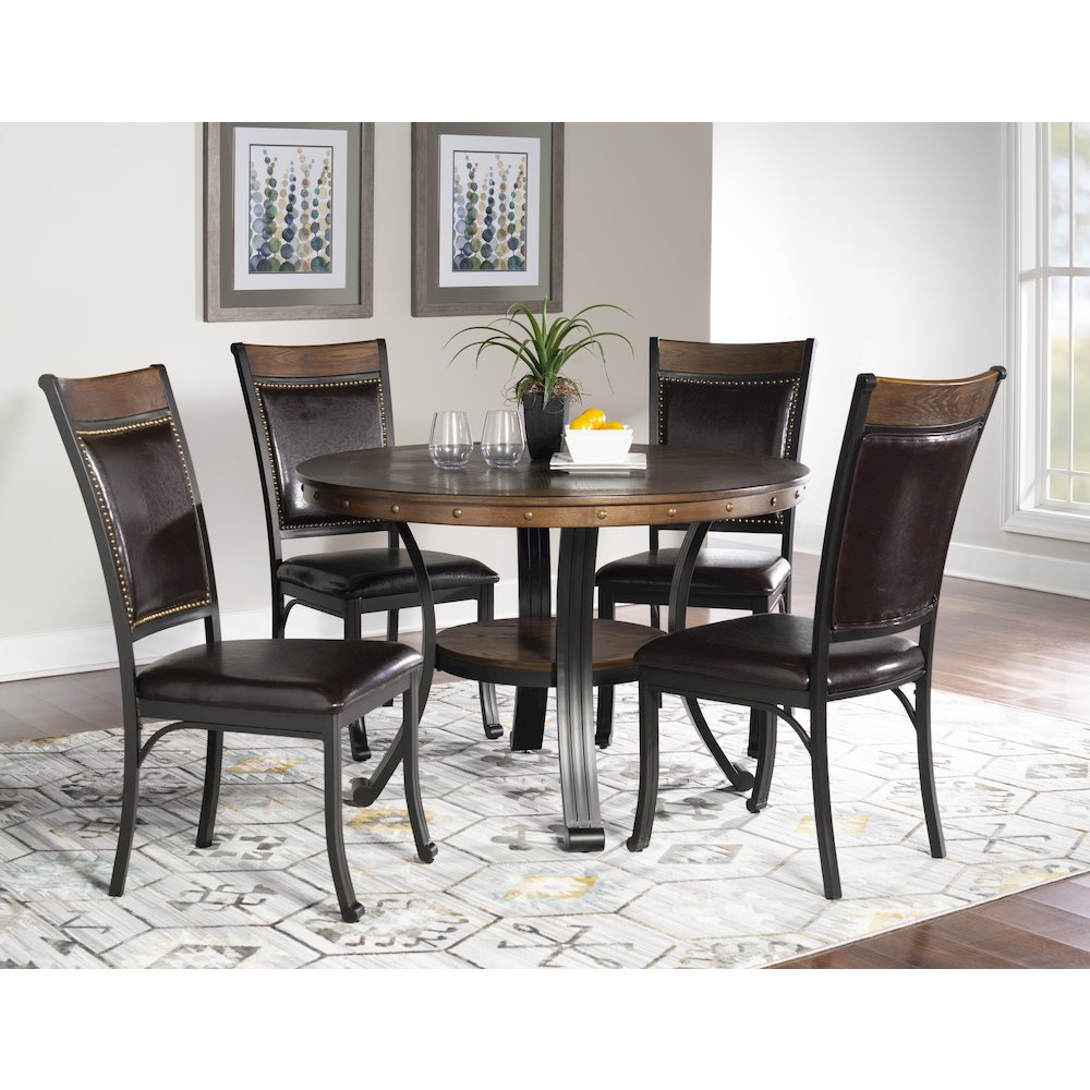 Franklin 5 Piece Dining Group, Dark Brown. Picture 4