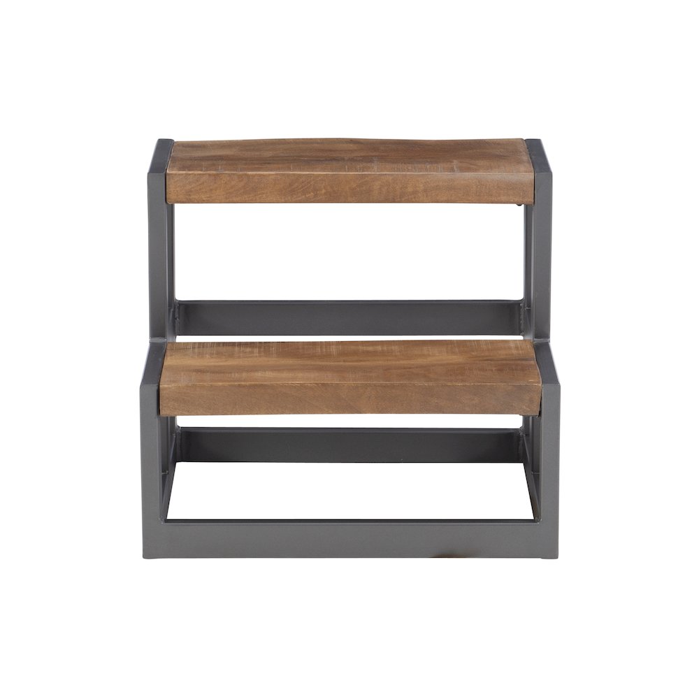 Blythe Wood And Metal Bed Steps Gunmetal. Picture 1