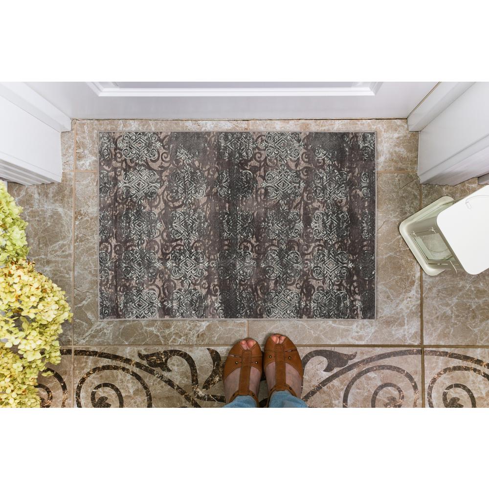 Vintage Trellis Grey & Blue 2x3, Rug. Picture 2