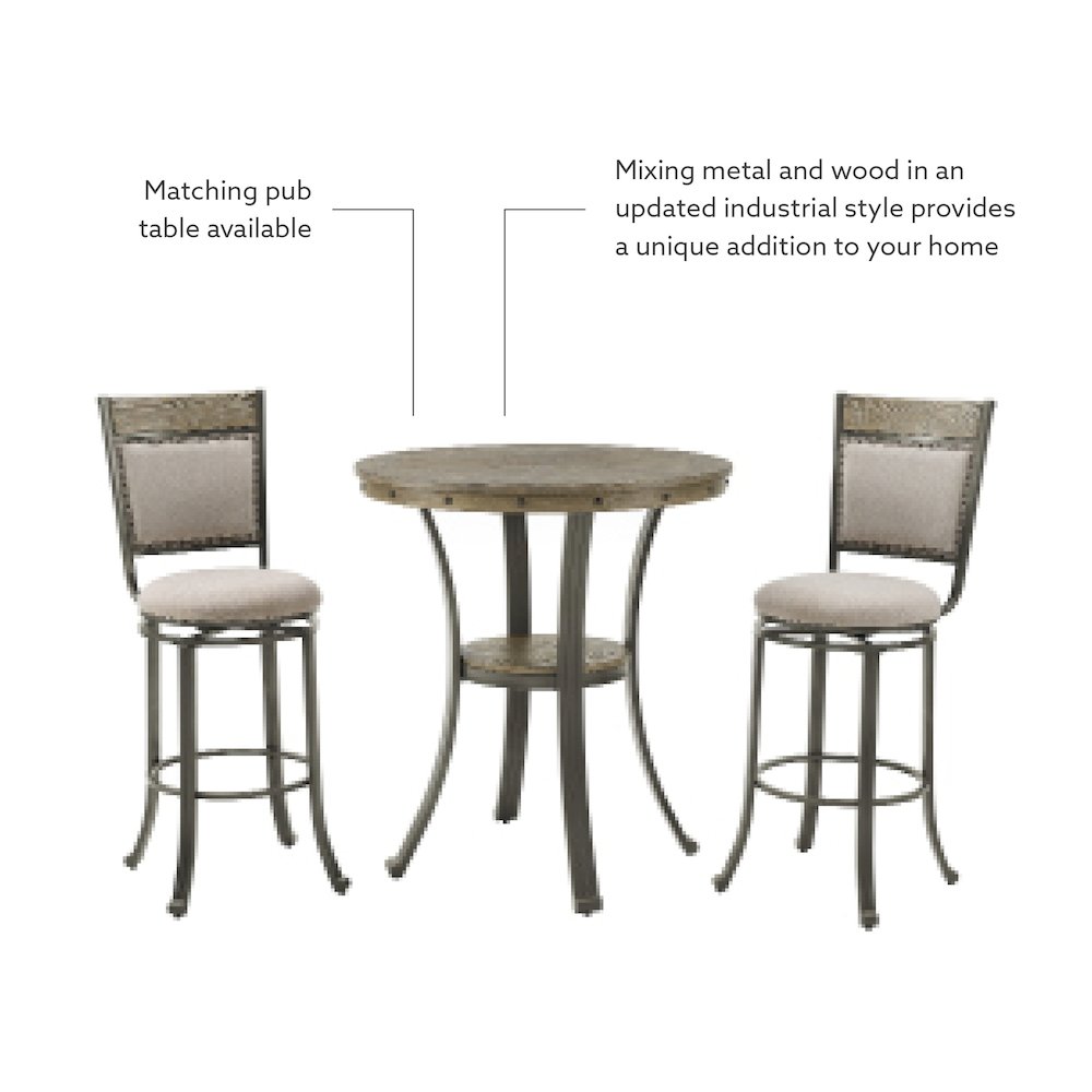 Franklin Swivel Barstool, Pewter. Picture 11