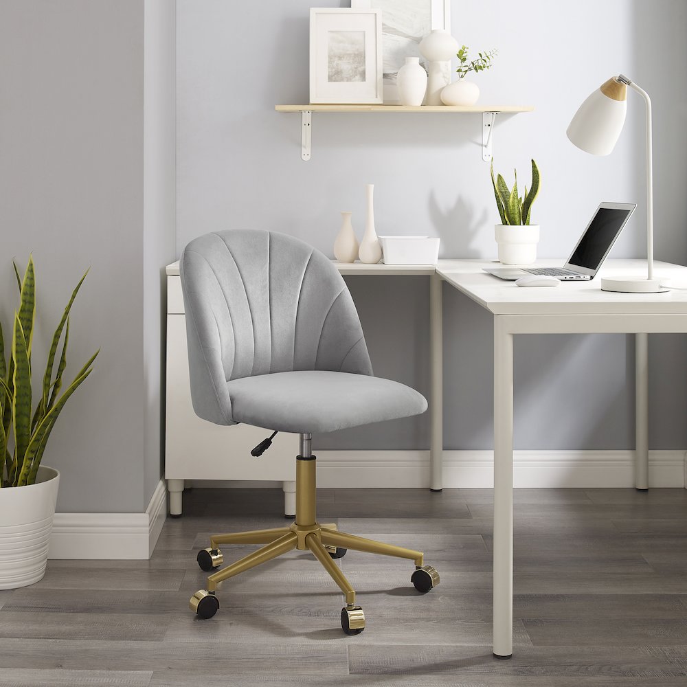 Adalynn Desk Chair Light Gray. Picture 3