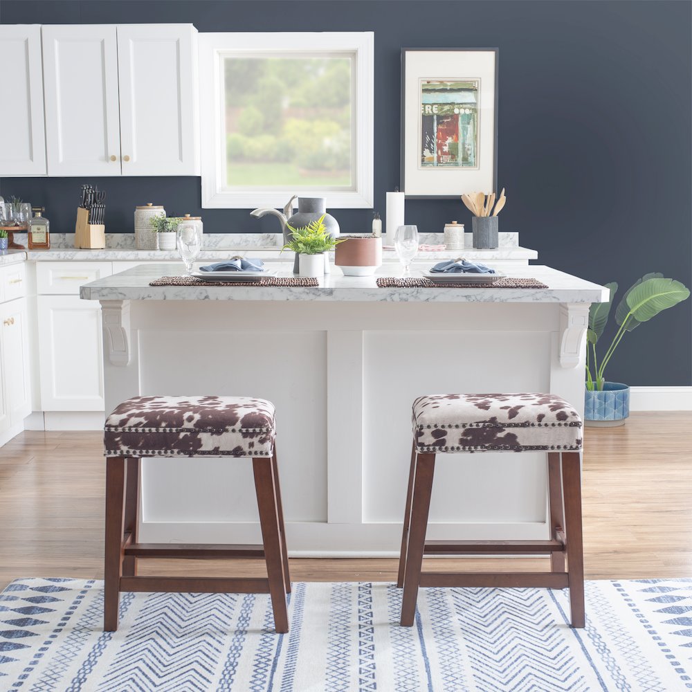 Walt Brown Cow Print Counter Stool. Picture 3