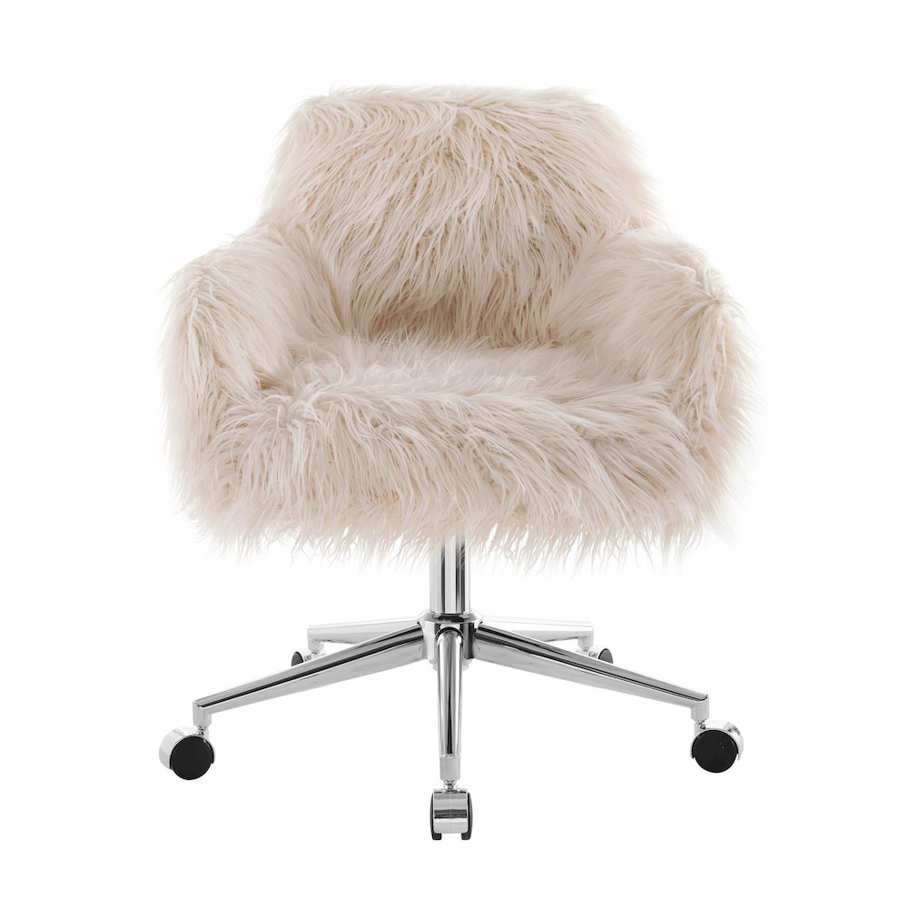 Fiona Faux Fur Office Chair, Pink. Picture 1