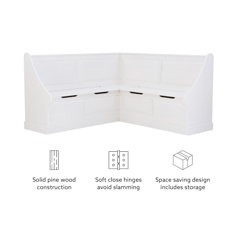 Tobin Corner Breakfast Nook, White. Picture 16