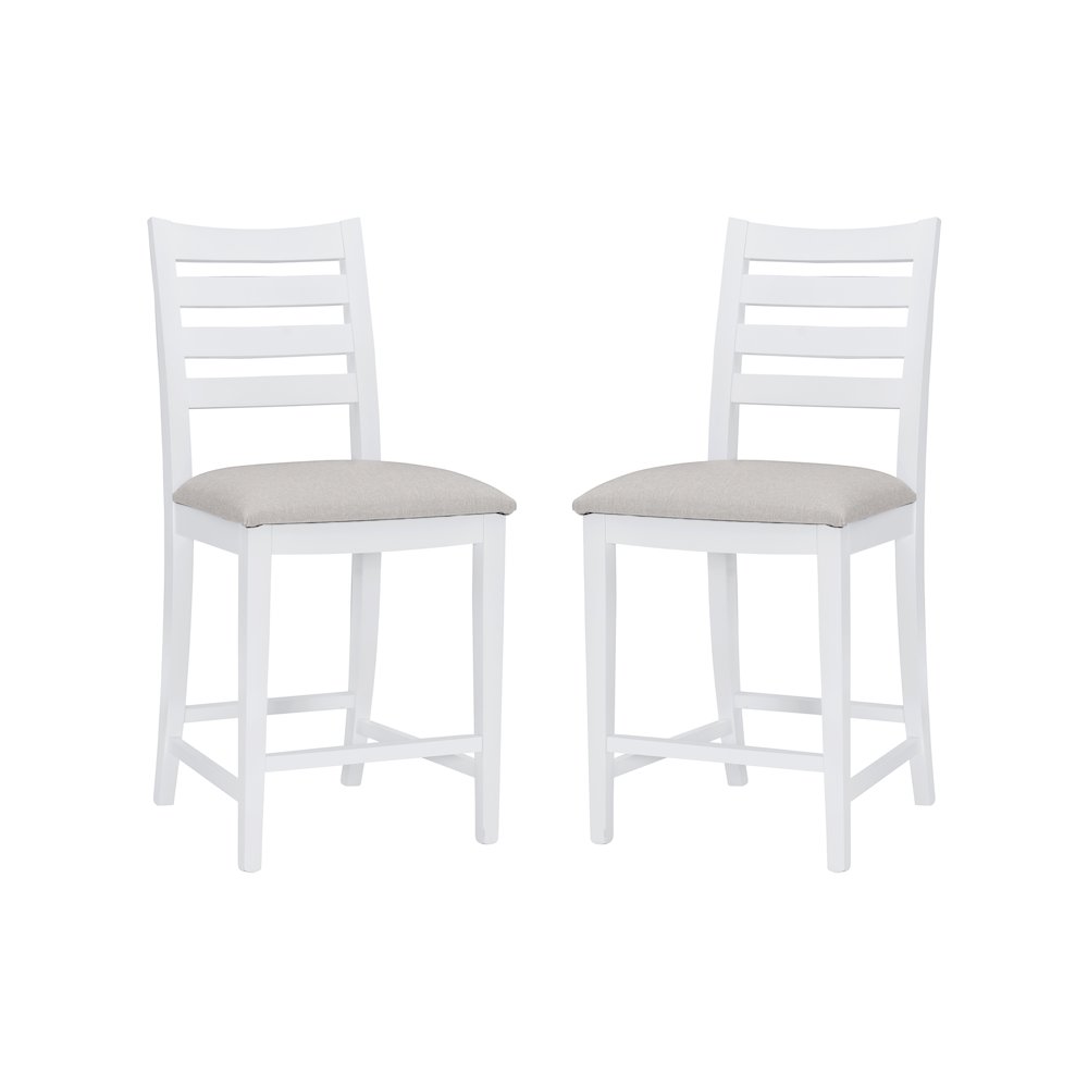 Flynn Counter Stool White Upholstered Set Of 2. Picture 8