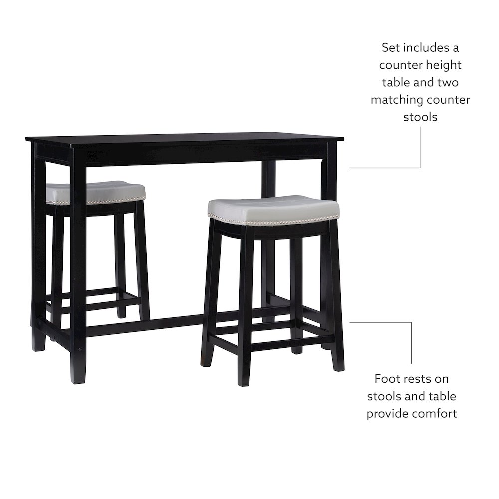 Claridge 3Pc Counter Set Black Grey. Picture 6