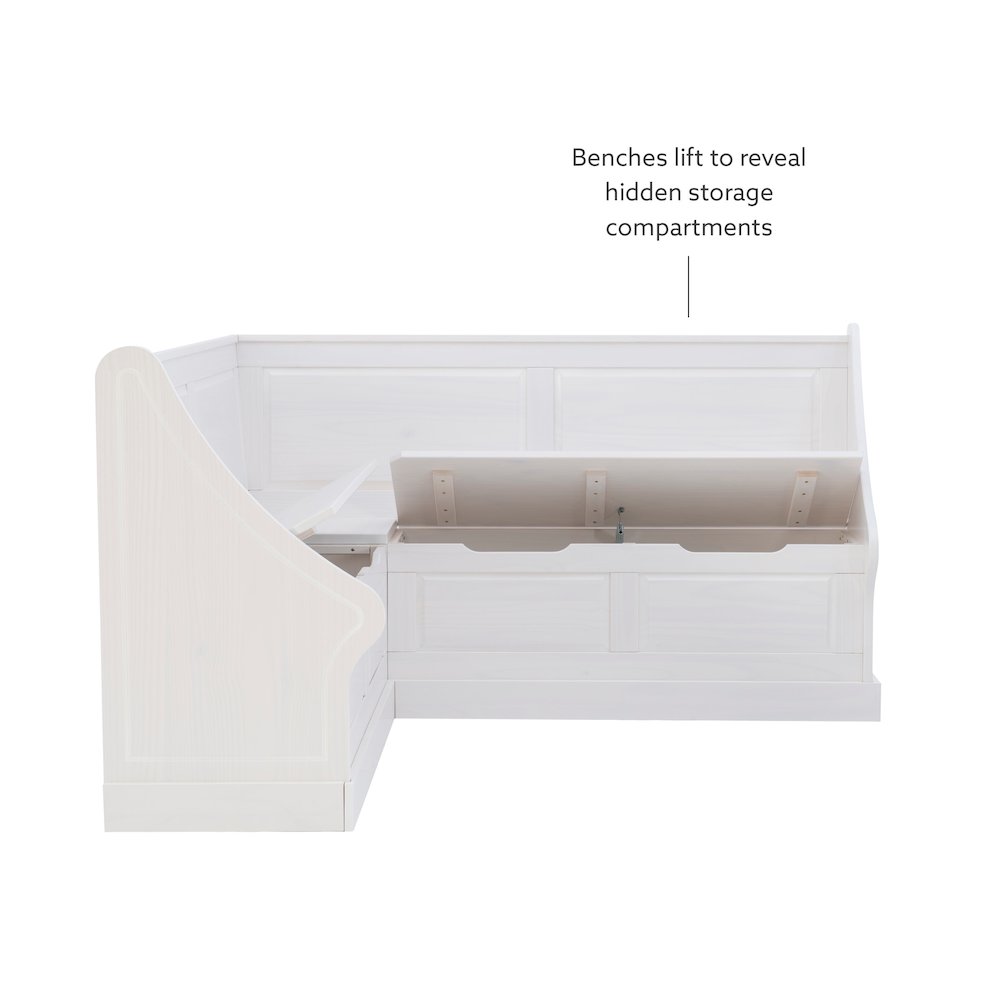 Tobin Corner Breakfast Nook, White. Picture 14