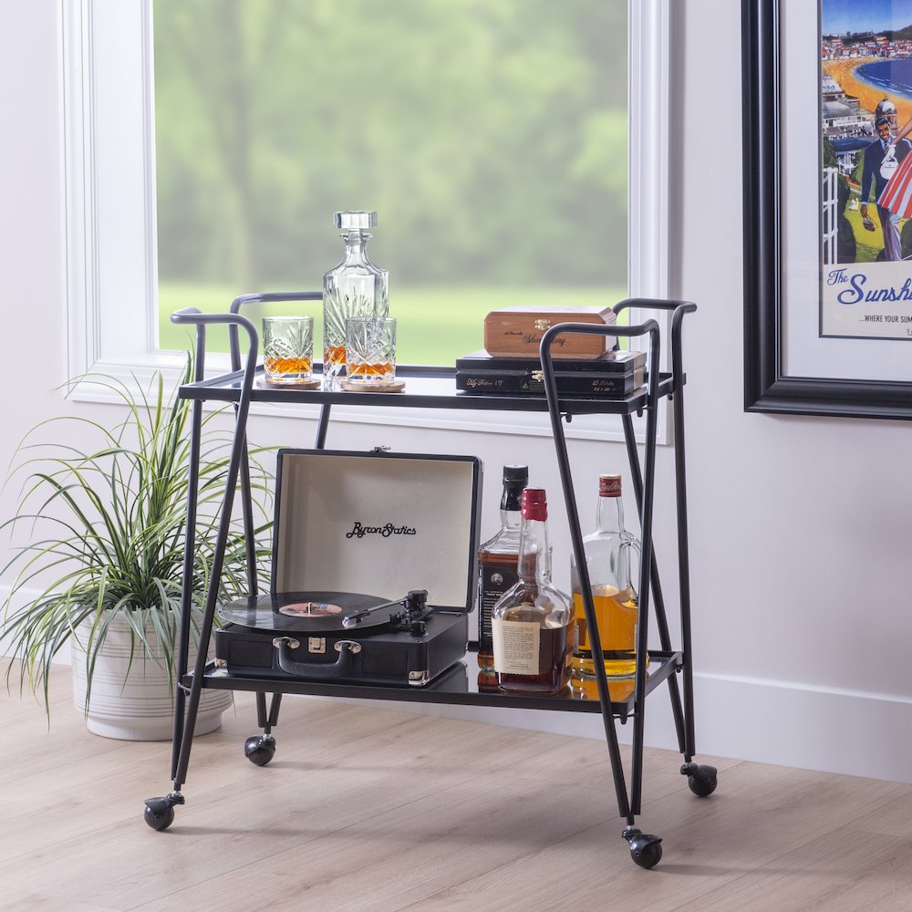 Black Mid Century Bar Cart. Picture 4