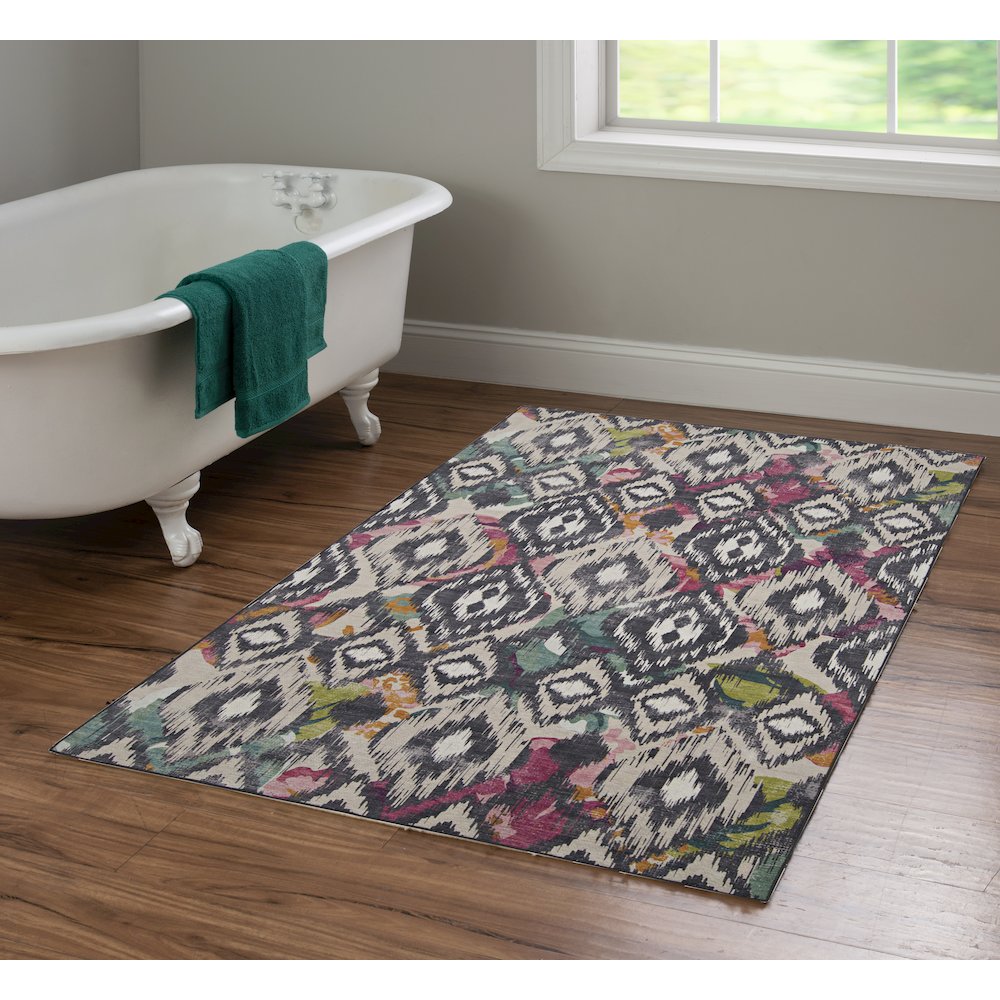 Outdoor Washable Grayton Ivory & Charcoal 3' X 5', Rug. Picture 1