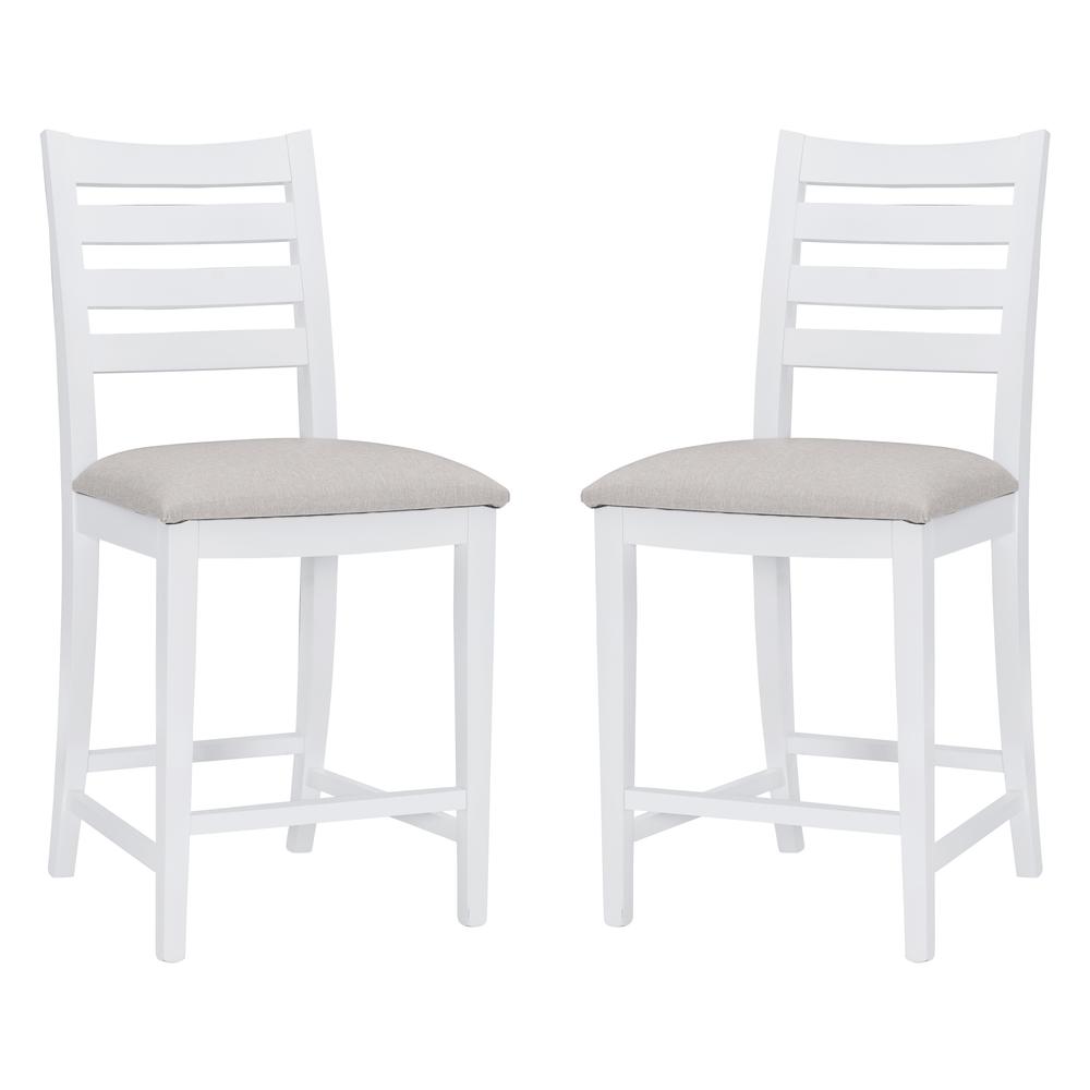 Flynn Counter Stool White Upholstered Set Of 2. Picture 11