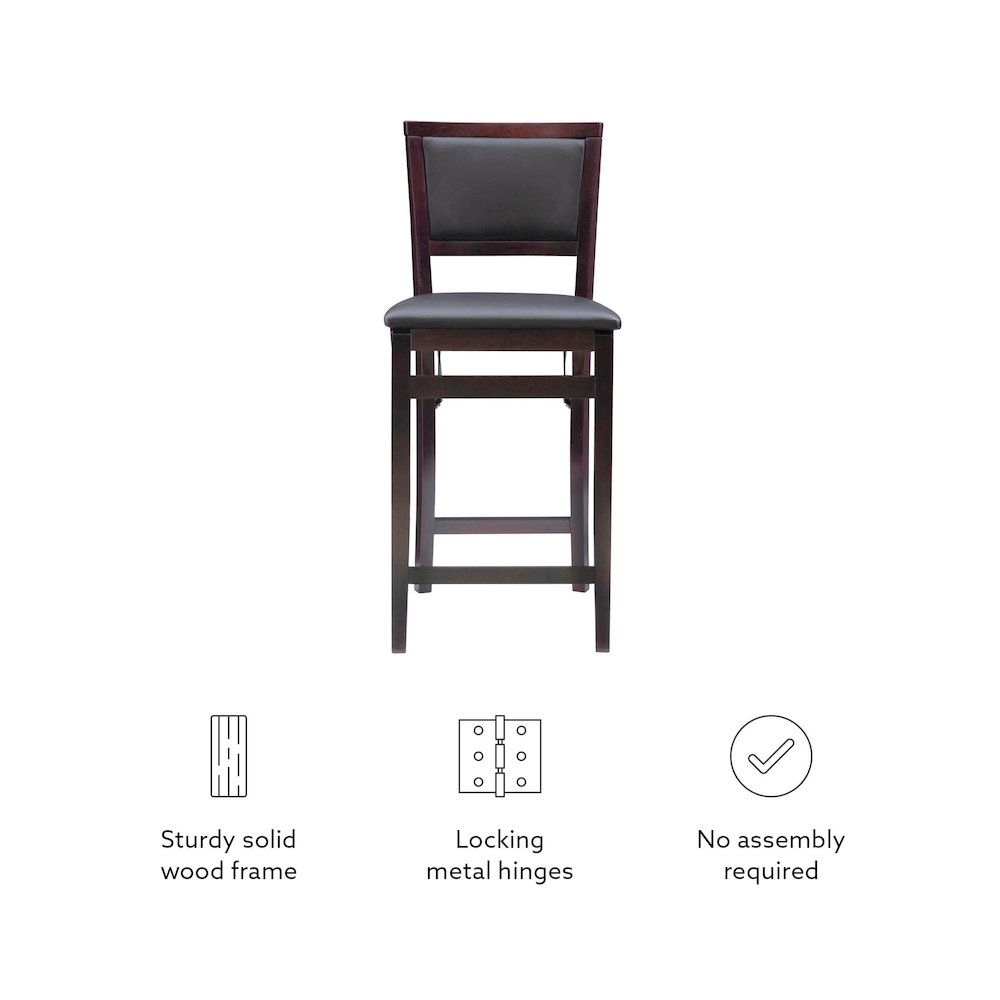 Triena 24 In Pad Back Folding Counter Stool. Picture 15