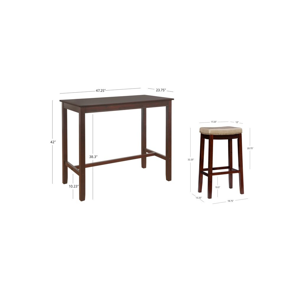 Claridge 3Pc Bar Set Brown Beige. Picture 12